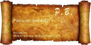 Percze Benkő névjegykártya